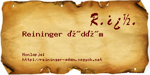 Reininger Ádám névjegykártya